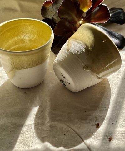 yellow tumblers